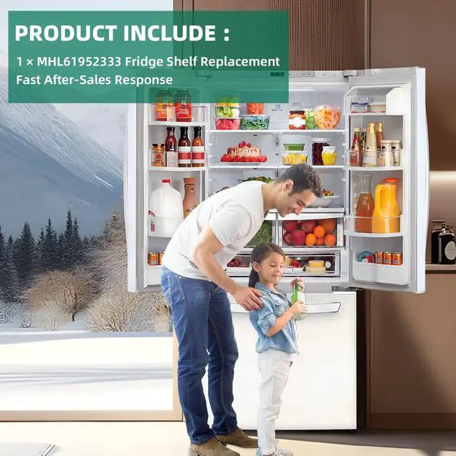 Alt view image 7 of 7 - Upgraded MHL61952333 Refrigerator Glass Shelf Replacement Compatible with LG Refrigerator Shelf Replacement Parts Insert Crisper Glass, Replaces MHL61952323 Tempered Glass Crisper Drawer Cover