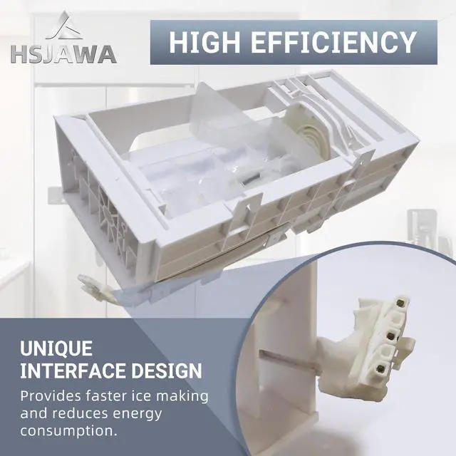 Alt view image 4 of 7 - W11546935 Refrigerator Ice Maker with 5-Pin Male Connector W11359448 Ice Maker Assembly Fits for Whirlpool Amana Kenmore Replaces W11700250 W11633658