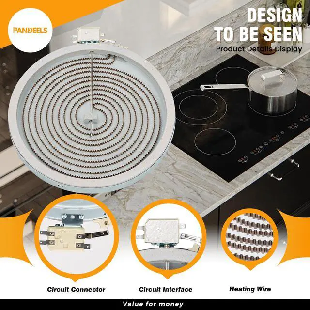 Alt view image 3 of 7 - WB30T10146 Top Burner Element Electric Range Dual Surface by | 12" Radiant Heating,Compatible with GE Stove Parts Replace 1556233, AP4484423, PS2370249, EAP2370249