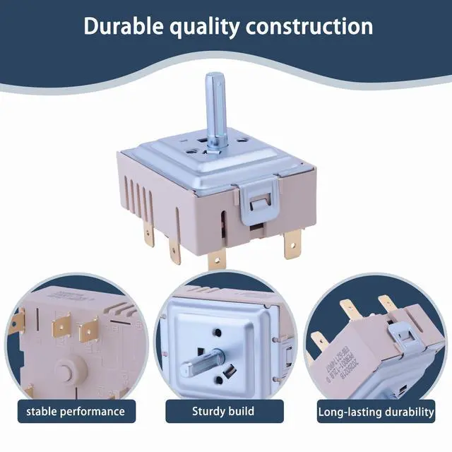 Alt view image 4 of 6 - PER001-12LG D EBF62174907 Surface Element Control Switch, Replacement Burner Infinite Switch for LG Electric Range, Compatible with EBF62174902 EBF62174904