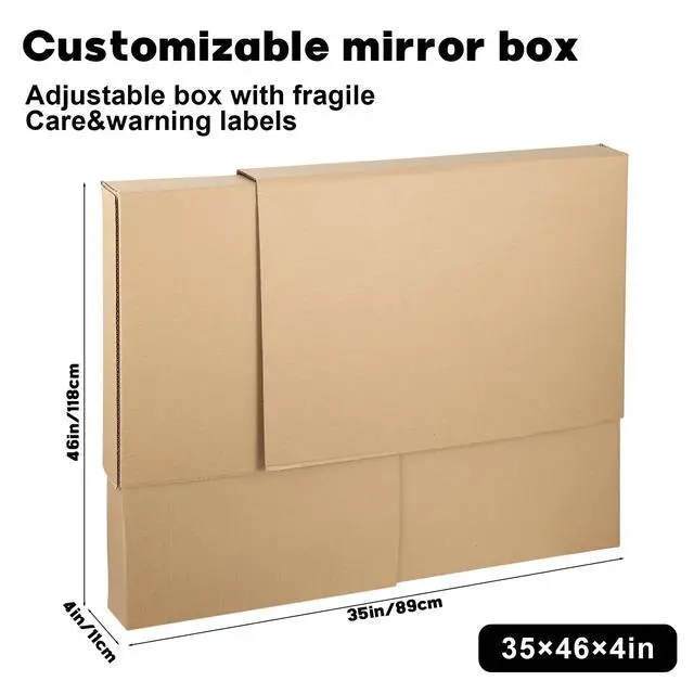 Alt view image 2 of 7 - 2 Sets TV Moving Box Adjustable Up to 62" TVPicture/Paint/Mirror moving Boxes for Protecting Screen,Cardboard, nclude 2 Large Case Flat Screen TV Cover, Adjustable up to 40-in x 60-in x 4-in