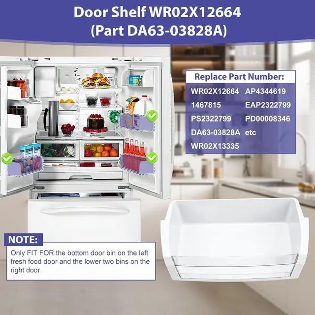 Alt view image 3 of 7 - WR02X12664 Door Shelf Bin Compatible With ge Refrigerator(some models,not all): PFSF6PKXABB, PFSF6PKXCBB, PFSF6PKXBB, Asm Guard Ref 1467815 Replacement PS2322799, DA63-03828A, WR02X13335, AP4344619