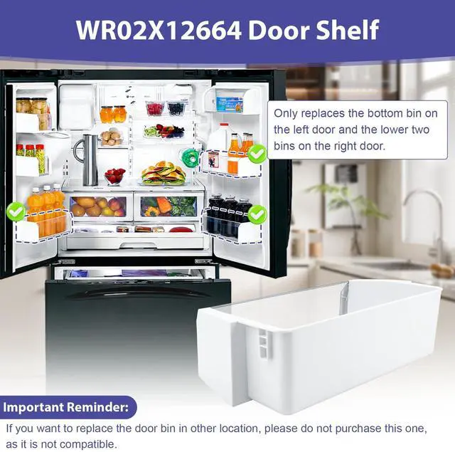 Alt view image 6 of 7 - WR02X12664 Door Shelf Bin Compatible With ge Refrigerator(some models,not all): PFSF6PKXABB, PFSF6PKXCBB, PFSF6PKXBB, Asm Guard Ref 1467815 Replacement PS2322799, DA63-03828A, WR02X13335, AP4344619