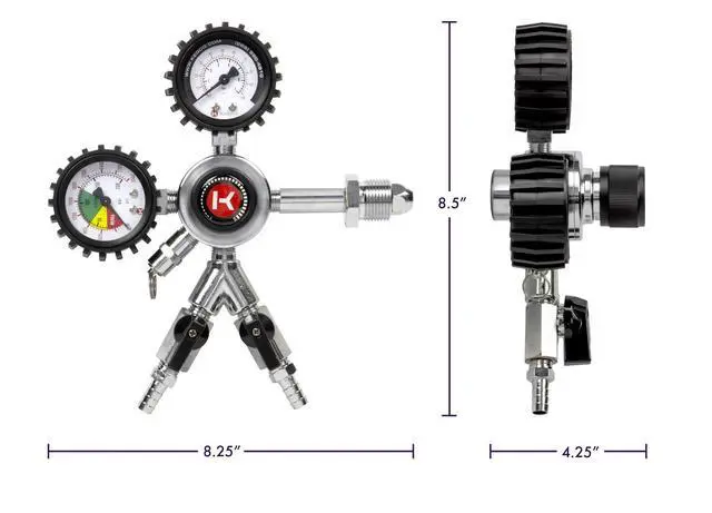 Alt view image 2 of 7 - Premium Commercial Grade Dual Gauge Two Product Nitrogen Kegerator Regulator