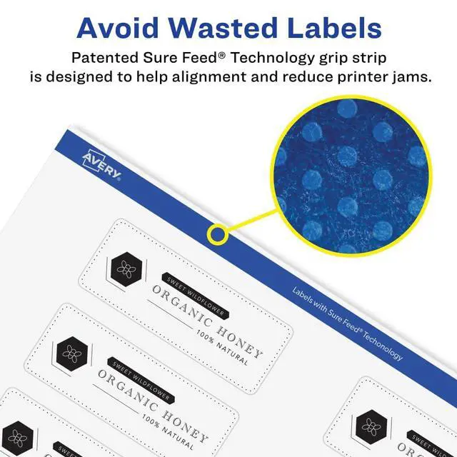 Alt view image 5 of 5 - ® Glossy Clear Rectangle Labels, Sure Feed® Technology, 1" x 4", 2,000 Glossy Clear Labels, Laser/Inkjet Printable