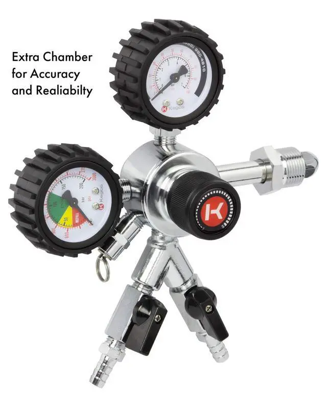 Alt view image 6 of 7 - Premium Commercial Grade Dual Gauge Two Product Nitrogen Kegerator Regulator