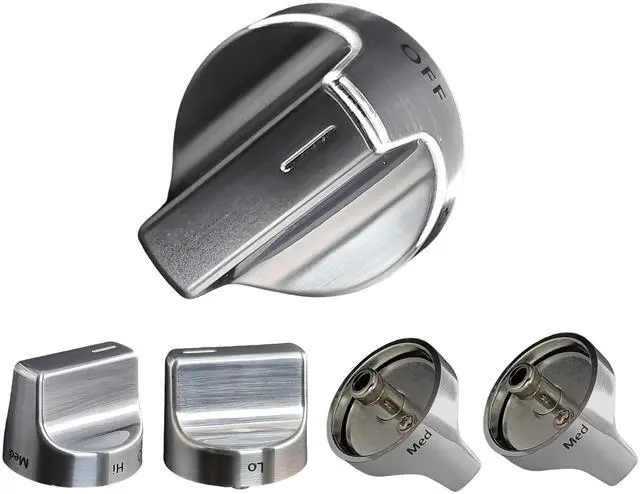 Main image of 5 pcs Whirlpool Stove Knob Replacement W11620567 |, Stainless Steel, Reinforced D-Shape and sleeve, Replaces W11510456