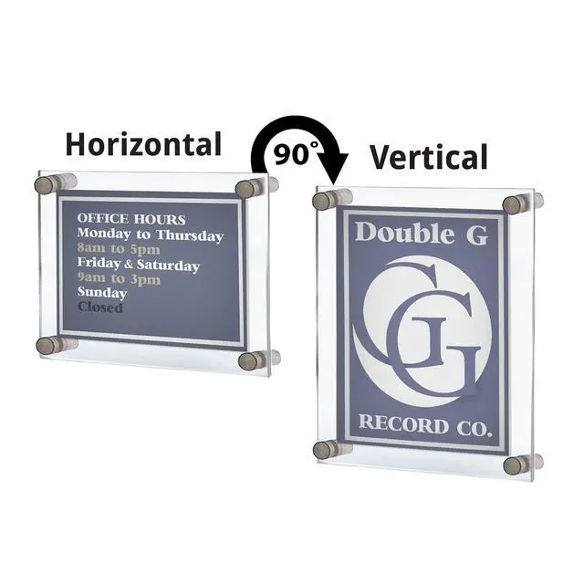 Alt view image 4 of 7 - 105530 Floating Acrylic Wall Frame with Silver Stand Off Caps: 22" x 28" Graphic Size. Overall Frame Size: 26" x 32", Silver