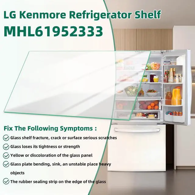 Alt view image 5 of 7 - Upgraded MHL61952333 Refrigerator Glass Shelf Replacement Compatible with LG Refrigerator Shelf Replacement Parts Insert Crisper Glass, Replaces MHL61952323 Tempered Glass Crisper Drawer Cover