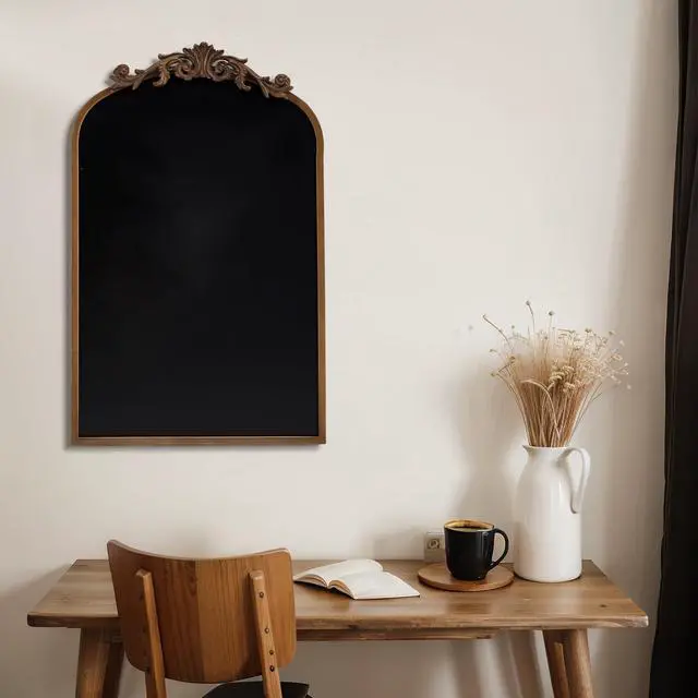 Alt view image 6 of 6 - Arch Chalkboard 19 x 31 Inch Magnetic Gold Framed Vintage Chalkboard Wall Wedding Seating Chart Board with 8 Liquid Chalk Markers and Wipe Cloth for Home Kitchen Bar