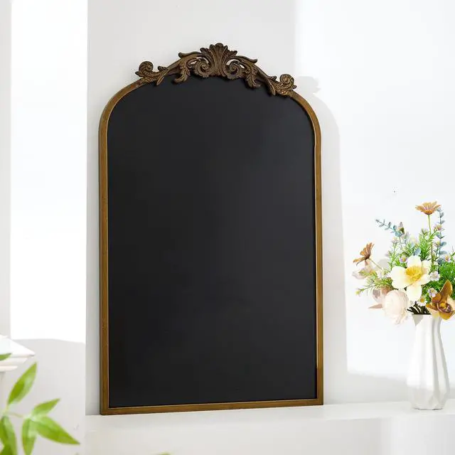 Alt view image 5 of 6 - Arch Chalkboard 19 x 31 Inch Magnetic Gold Framed Vintage Chalkboard Wall Wedding Seating Chart Board with 8 Liquid Chalk Markers and Wipe Cloth for Home Kitchen Bar