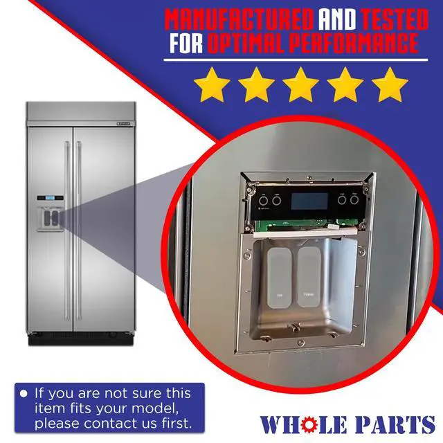 Alt view image 4 of 7 - Upgraded Refrigerator Dispenser Actuator Pad Part# W10133606 - Replacement & Compatible with Some Whirlpool, Jenn Air and Kitchen Aid Refrigerators