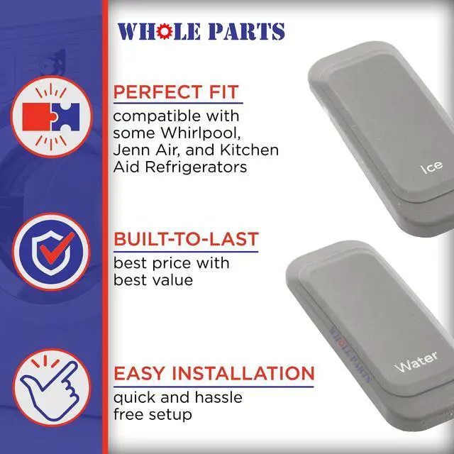 Alt view image 5 of 7 - Upgraded Refrigerator Dispenser Actuator Pad Part# W10133606 - Replacement & Compatible with Some Whirlpool, Jenn Air and Kitchen Aid Refrigerators