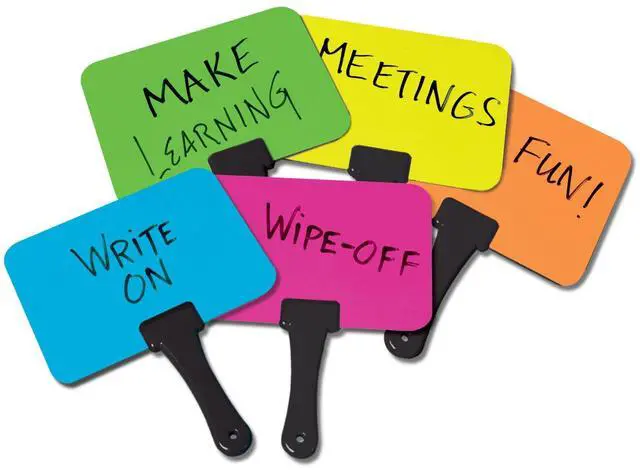 Main image of Briteboards: Premium Set of 10 Fluorescent Dry-Erase Response Boards | Versatile, Colorful Paddles for Icebreakers, Voting & More | Perfect for Classrooms & Meetings (6" x 7.75")