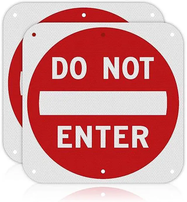 Main image of 2 Pack Large 30x30 Do Not Enter Sign for Outdoor, Metal Reflective | R5-1, MUTCD Compliant, 80 Mil Aluminum, Rust-Free, Weatherproof