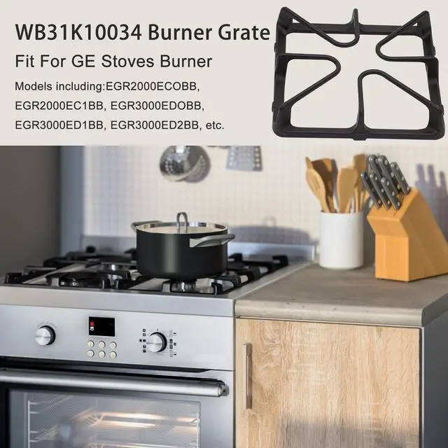 Alt view image 7 of 7 - WB31K10034 Gas Stove Grates Replacement Compatible with For GE Burner Grate Stove Parts General Electric Gas Range Parts Stove Surface Top Grate Cast Iron Rack (4Pack)