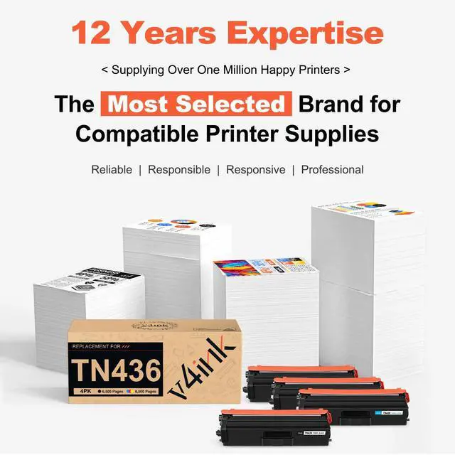 Alt view image 7 of 7 - TN436 Toner Cartridge Set Compatible for Brother TN-436 TN433 TN431 4 Color | for HL L8360CDW L8260CDW L9310CDW MFC L8900CDW L8610CDW L8690CDW L9570CDW L8905CDW, TN433 TN431 TN-433 TN-431 High Yield