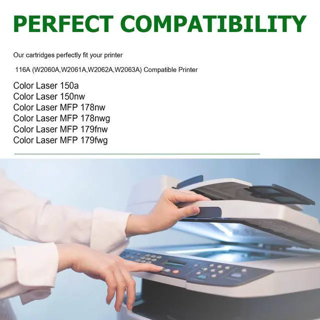 Alt view image 2 of 7 - 4 Pack Replacement for HP 116A Toner Cartridges for Color LaserJet Pro 150a | 150nw 178nw 178nwg 179fnw 179fwg Printer Ink (Black,Cyan, Magenta, Yellow)