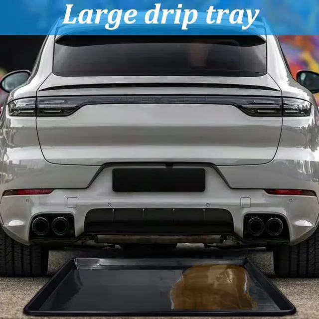 Alt view image 4 of 7 - 6 Pcs Extra Large Auto Oil Drip Pan with 3 Pairs of Gloves- 35.4 x 24 x1.6 Inches Oil Drip Tray for Under Car Plastic Oil Tray,Oil Catch Pan Replacement Tray, Keep Garage Floor Driveway Safe and Clean