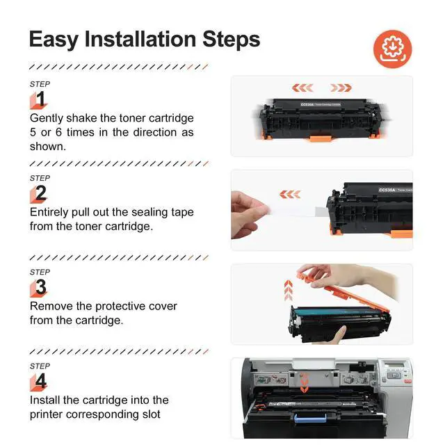 Alt view image 5 of 6 - 304A Remanufactured Toner Cartridge Replacement for HP 304A 4-Pack | CC530A CC531A CC532A CC533A Replacement for Color CP2025n CP2025dn CM2320 CM2320n CM2320fxi Printer Black Cyan Magenta Yellow