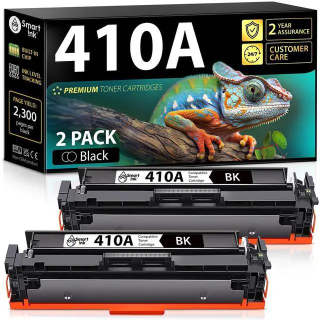 Main image of Compatible 410A Toner Cartridge 2 Black Combo Replacement for HP 410A HP 410X CF410A CF411A CF412A CF413A to use with Color LaserJet Pro MFP M477fnw M452nw M452dn M477fdw M477fdn M452dw