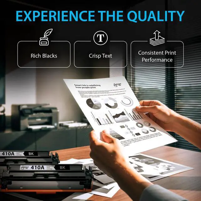 Alt view image 7 of 7 - Compatible 410A Toner Cartridge 2 Black Combo Replacement for HP 410A HP 410X CF410A CF411A CF412A CF413A to use with Color LaserJet Pro MFP M477fnw M452nw M452dn M477fdw M477fdn M452dw