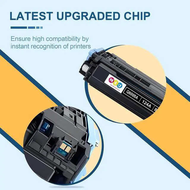 Alt view image 6 of 7 - 124A Toner Cartridges Remanufactured 4 Pack | Compatible for Q6000A Q6001A Q6002A Q6003A, for Color 2600n 1600 2605 1015 1017 Series Printer(Black Cyan Magenta Yellow)