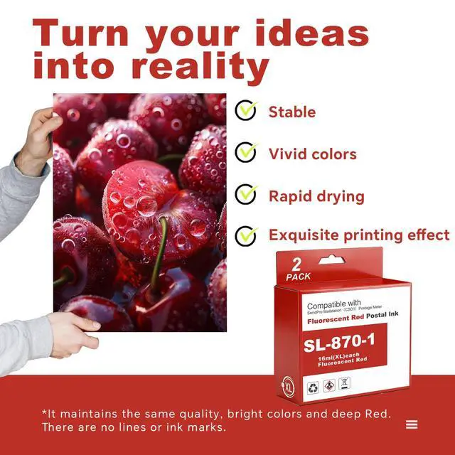 Alt view image 6 of 7 - SL-870-1 Red Ink Cartridge High Capacity 2-Pack (16ML)XL Sl-870-1 Postage Ink Compatible for Pitney Bowes SendPro Mailstation Postage Machines (CSD1)Easy To Operate, Stable And Reliable Performance