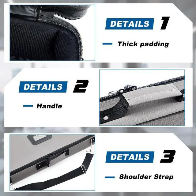 Alt view image 4 of 6 - 38 Inch Padded Retractable Banner Carrying Case for Trade Show Roll up Banner Stands with Handles Shoulder Strap and Grey Interior for Trade Show Traveling