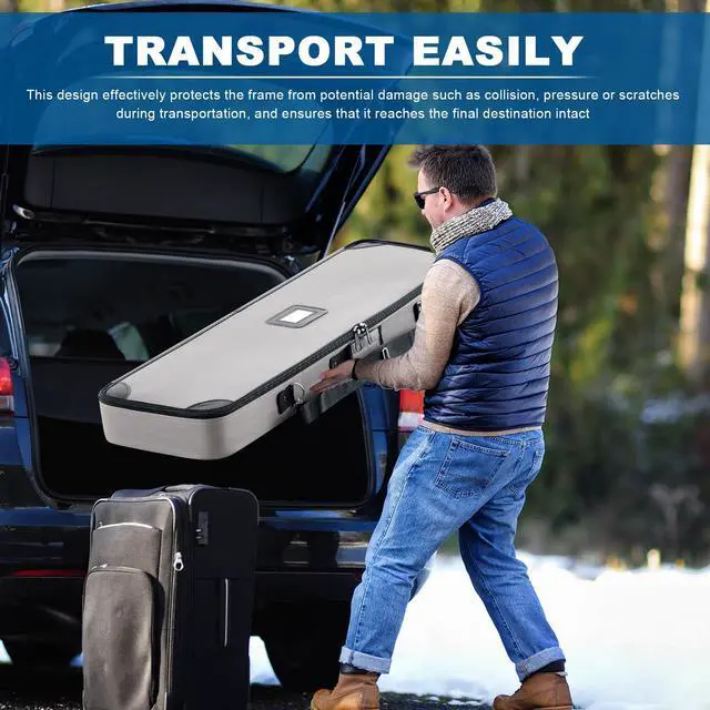 Alt view image 6 of 6 - 38 Inch Padded Retractable Banner Carrying Case for Trade Show Roll up Banner Stands with Handles Shoulder Strap and Grey Interior for Trade Show Traveling