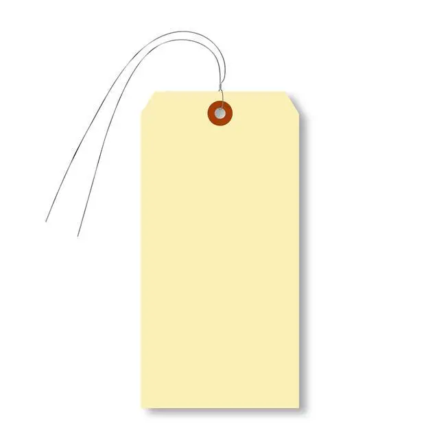 Alt view image 6 of 6 - (1000-Pack) Blank Manila Tags with Wire - 6.25 x 3.125 inch (Size-10), 10pt Thick Prewired Cardstock Tags, Paper Hang Tags with Reinforced Fiber Patch