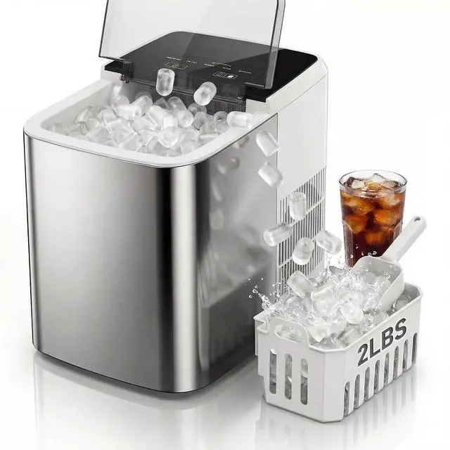 Main image of Countertop Ice Maker 26LBS per Day,9 Ice Cubes in 6 Mins,Self-Cleaning Portable Ice Machine with 2 Bullet Types for Kitchen, Camping, RV, and Party
