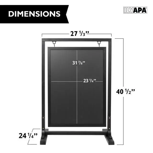 Alt view image 2 of 7 - Black Double Sided Swinging Chalkboard Sidewalk Sign, 30 x 40 Inch | Magnetic A-Frame Design, Menu Board & Sandwich Board Sign
