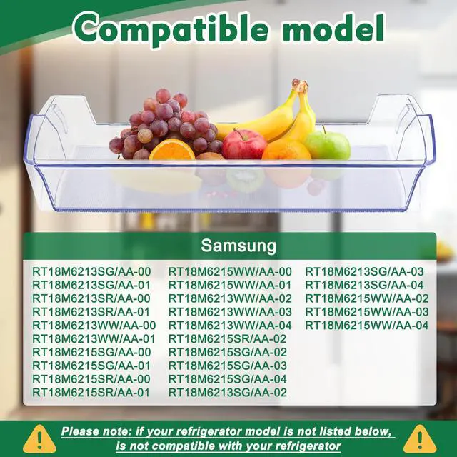Alt view image 4 of 7 - DA63-08645A Refrigerator Door Shelf Compatible with samsung RT18M6215WW, RT18M6213SR, etc, Part Number: PD00044855,4864777, AP6241328, PS12082570, EAP12082570
