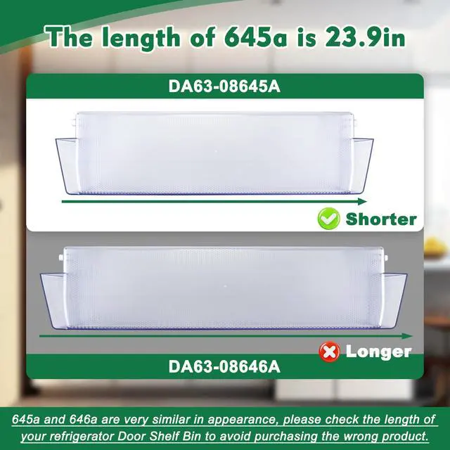 Alt view image 6 of 7 - DA63-08645A Refrigerator Door Shelf Compatible with samsung RT18M6215WW, RT18M6213SR, etc, Part Number: PD00044855,4864777, AP6241328, PS12082570, EAP12082570
