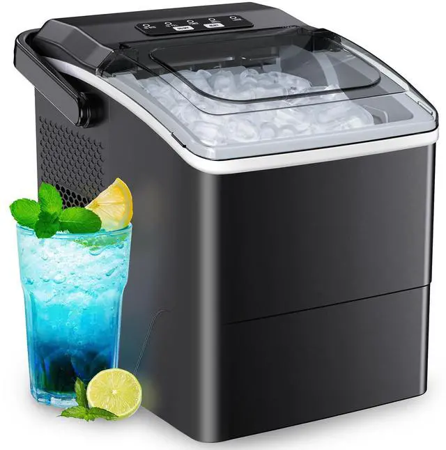 Main image of Ice Makers Countertop- Ice Maker Machine 6 Mins 9 Bullet Ice, 26 Lbs/24 Hrs, Portable Countertop Ice Maker with Self Cleaning Function, Ice Maker for Home/Kitchen/Party, 11.65"Dx9.37"Wx11.42"H, Black