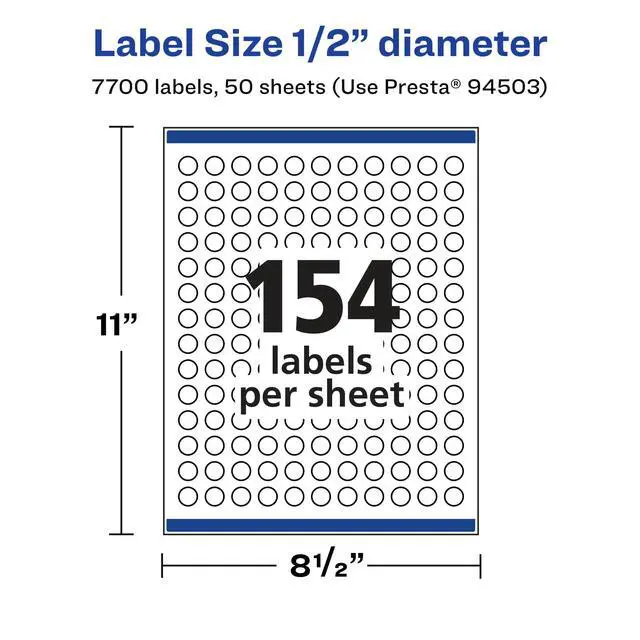 Alt view image 5 of 6 - ® Glossy Clear Round Labels, Sure Feed® Technology, 0.5" Diameter, 7,700 Glossy Clear Labels, Print-to-The-Edge, Laser/Inkjet Printable