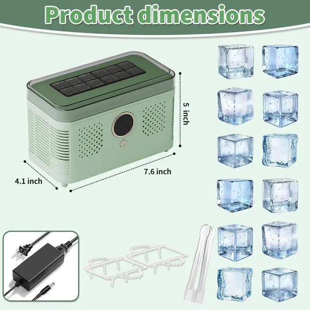Alt view image 2 of 7 - Countertop Ice Maker Machine, Portable Ice Machine with Self-Cleaning, Makes Quickly, Quiet & Compact Ice Maker for Home/Kitchen/Office/Party/RV