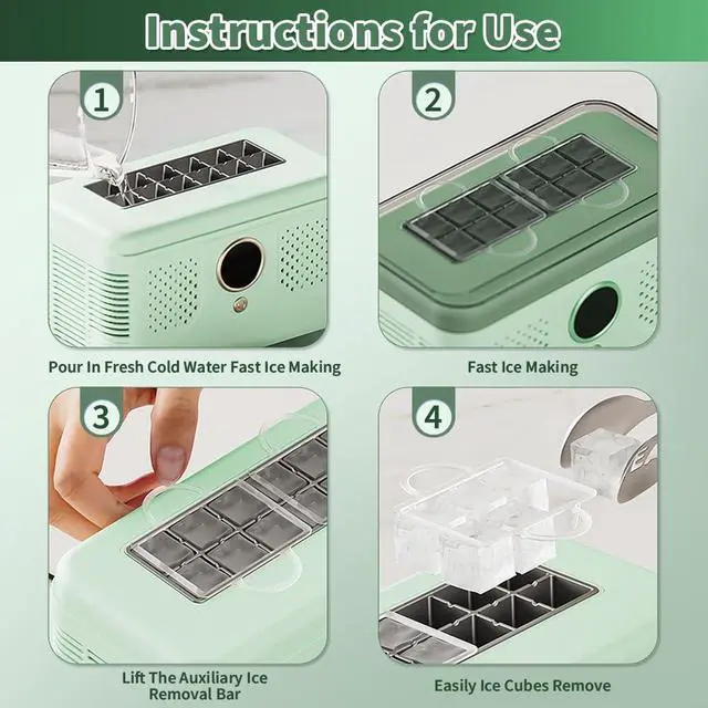 Alt view image 3 of 7 - Countertop Ice Maker Machine, Portable Ice Machine with Self-Cleaning, Makes Quickly, Quiet & Compact Ice Maker for Home/Kitchen/Office/Party/RV