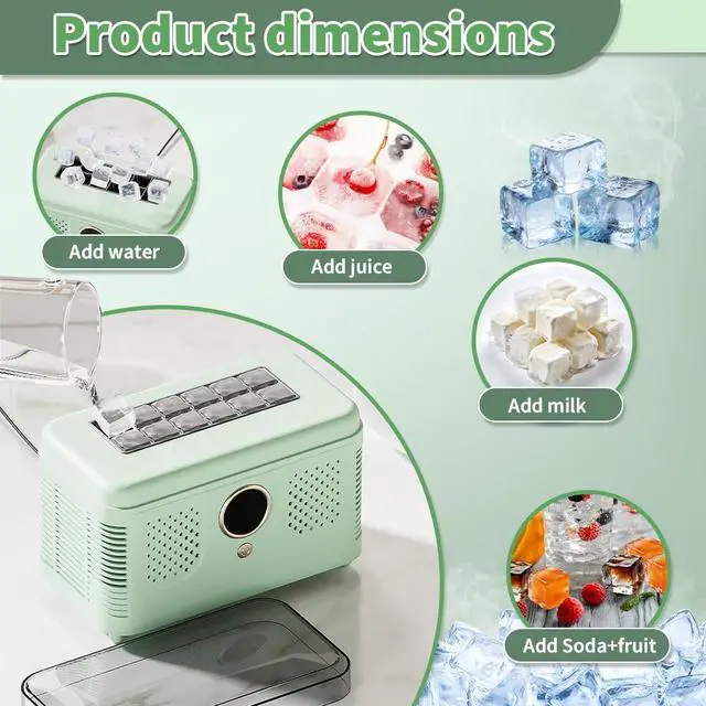 Alt view image 4 of 7 - Countertop Ice Maker Machine, Portable Ice Machine with Self-Cleaning, Makes Quickly, Quiet & Compact Ice Maker for Home/Kitchen/Office/Party/RV