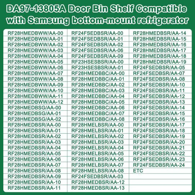 Alt view image 4 of 7 - DA97-13805A Door Shelf Bin Compatible with samsung RF23HSESBSR, RF24FSEDBSR, RF28HMEDBBC, etc, Part Number: 3553708,AP5798292, PS8762447, EAP8762447