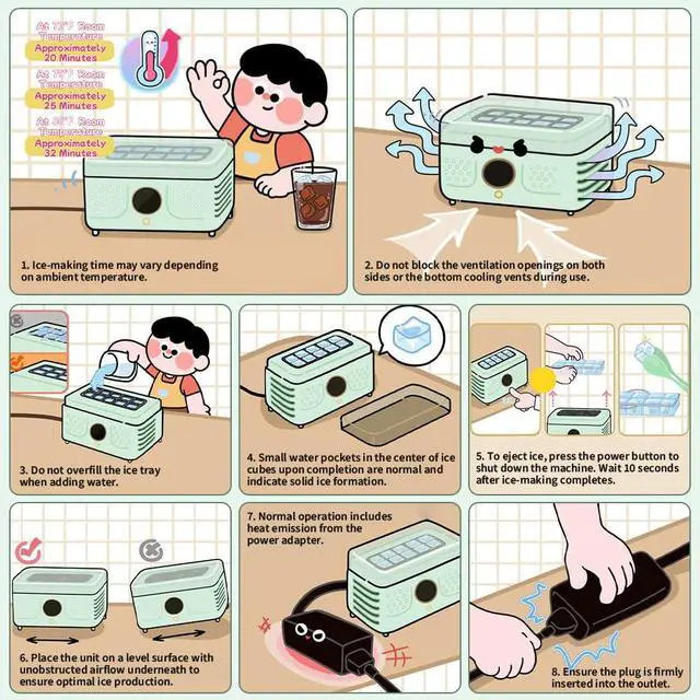 Alt view image 6 of 7 - Countertop Ice Maker Machine, Portable Ice Machine with Self-Cleaning, Makes Quickly, Quiet & Compact Ice Maker for Home/Kitchen/Office/Party/RV