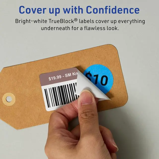 Alt view image 3 of 7 - TrueBlock Matte White Rectangle Labels, Sure Feed Technology, 1" x 3", 1,600 Matte White Labels, Print-to-The-Edge, Laser/Inkjet Printable, Great for Packaging and Product Merchandising