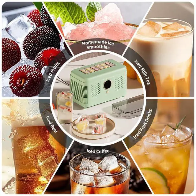 Alt view image 7 of 7 - Countertop Ice Maker Machine, Portable Ice Machine with Self-Cleaning, Makes Quickly, Quiet & Compact Ice Maker for Home/Kitchen/Office/Party/RV