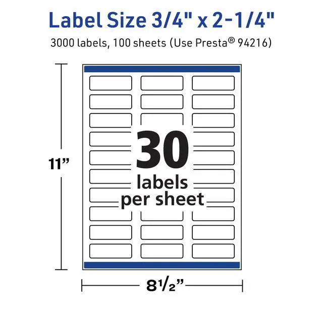 Alt view image 5 of 7 - TrueBlock Matte White Rectangle Labels, Sure Feed Technology, 0.75" x 2.25", 3,000 Matte White Labels, Print-to-The-Edge, Laser/Inkjet Printable, Great for Packaging and Product Merchandising