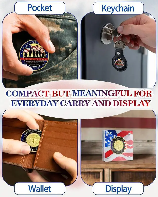 Alt view image 5 of 7 - 50Pcs Military Challenge Coins Set, Veteran Honor Coins | Thank You for Your Service, Military Appreciation Gifts for Men & Women, Service Recognition, Bulk Veterans Day Gifts