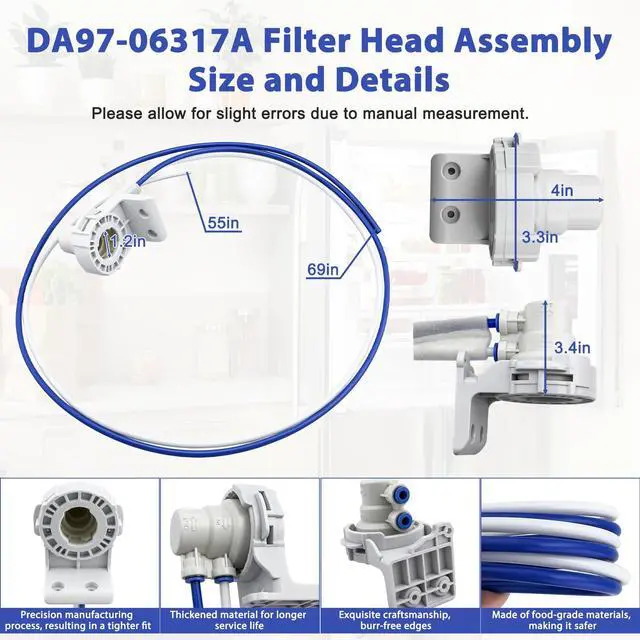 Alt view image 2 of 7 - DA97-06317A Filter Head Compatible with Samsung RF263AEPN/XAA RF266AEPN/XAA RFG297ABRS/XAA RSG257AAWP/XAA etc. OEM DA97-06317E Head Case Assembly Replace 1668651 AP4341432 PS4174114 etc. -2 Year