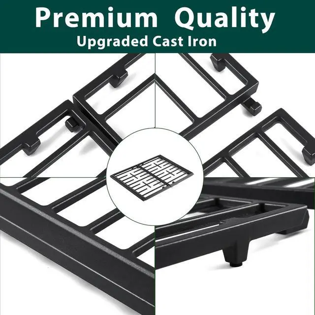 Alt view image 3 of 7 - W11394363 Burner Grates Stove Replacement Parts for Whirlpool Gas Stove Range Grate Kit Cast Iron Whirlpool WFG540H0ES0 WFG540H0AS1 WFG540H0ES1 Cooktop Surface Wok Stovetop Oven Grates 2 Pcs