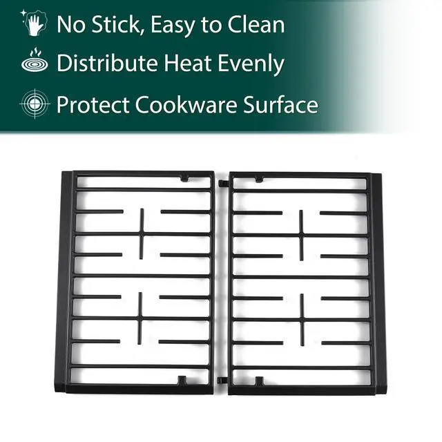 Alt view image 4 of 7 - W11394363 Burner Grates Stove Replacement Parts for Whirlpool Gas Stove Range Grate Kit Cast Iron Whirlpool WFG540H0ES0 WFG540H0AS1 WFG540H0ES1 Cooktop Surface Wok Stovetop Oven Grates 2 Pcs