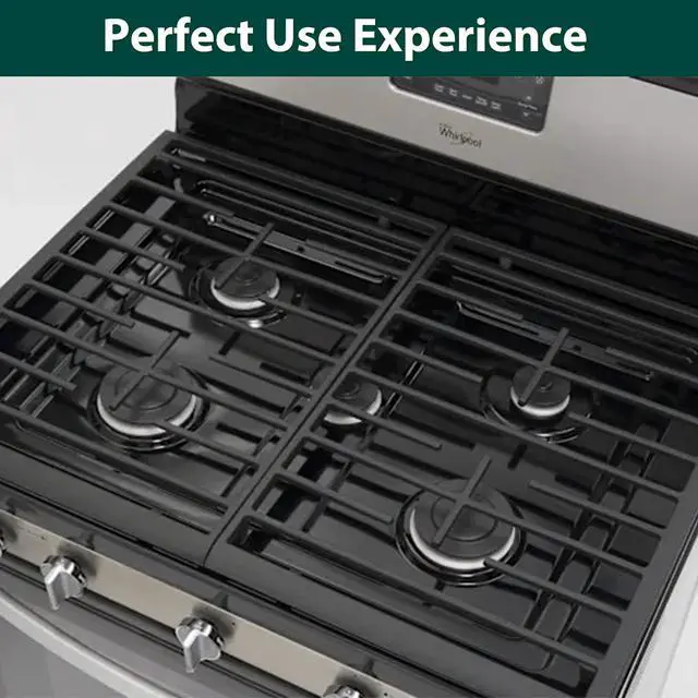 Alt view image 6 of 7 - W11394363 Burner Grates Stove Replacement Parts for Whirlpool Gas Stove Range Grate Kit Cast Iron Whirlpool WFG540H0ES0 WFG540H0AS1 WFG540H0ES1 Cooktop Surface Wok Stovetop Oven Grates 2 Pcs